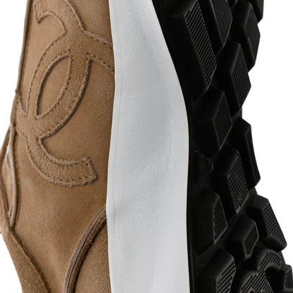 Chanel Suede Goatskin CC Sneakers 39 Dark Beige 10 of 11