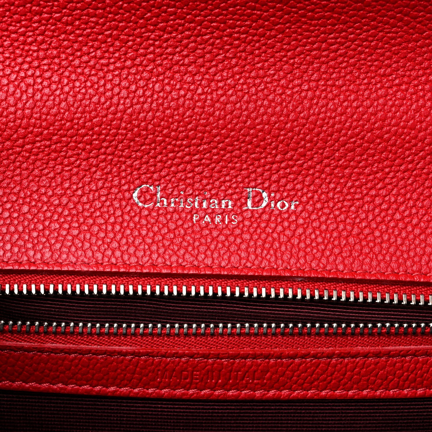 Christian Dior Grained Calfskin Small Diorama Flap Bag Red 6 of 10