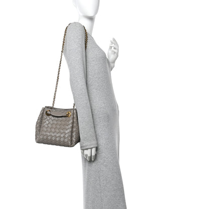 Bottega Veneta Nappa Intrecciato Small Parachute Chain Shoulder Bag Stone 2 of 12