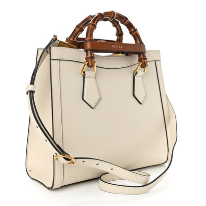 Gucci Wonka Grain Calfskin Small Diana Tote Bag Mystic White Cuir 5 of 13