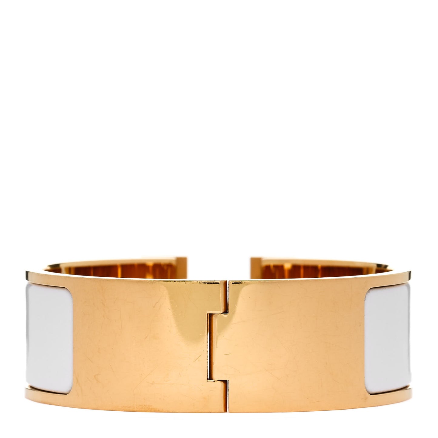 Enamel Wide Clic Clac H Bracelet PM White
