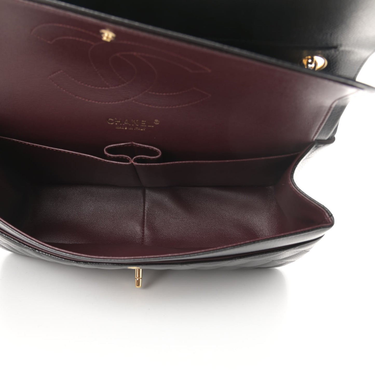 Caviar Quilted Jumbo Double Flap Black