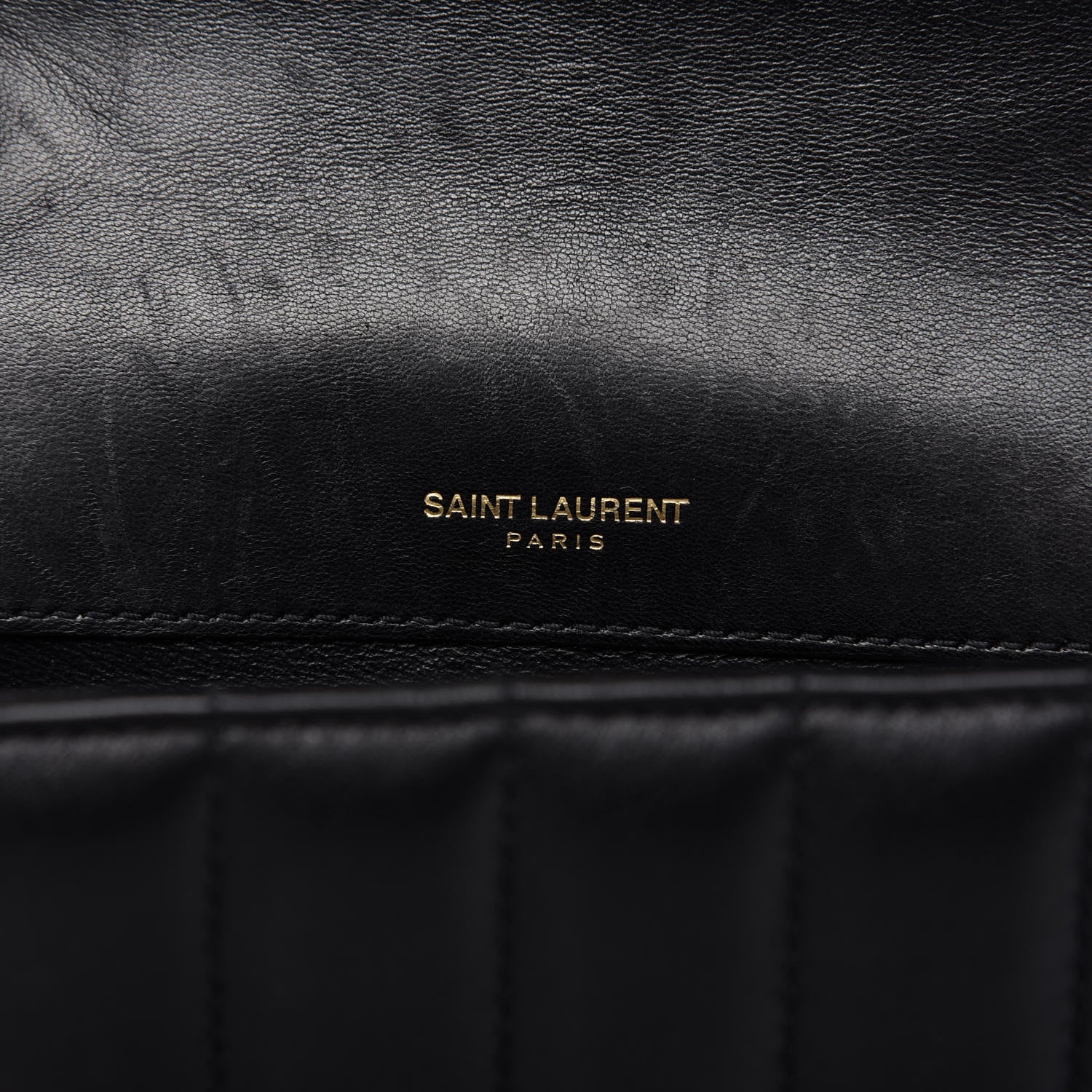 Saint Laurent Lambskin Matelasse Monogram Medium Vicky Chain Bag Black 9 of 10