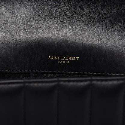 Saint Laurent Lambskin Matelasse Monogram Medium Vicky Chain Bag Black 9 of 10