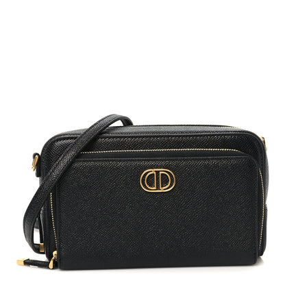 Christian Dior Grained Calfskin Caro Double Pouch Black 1 of 9
