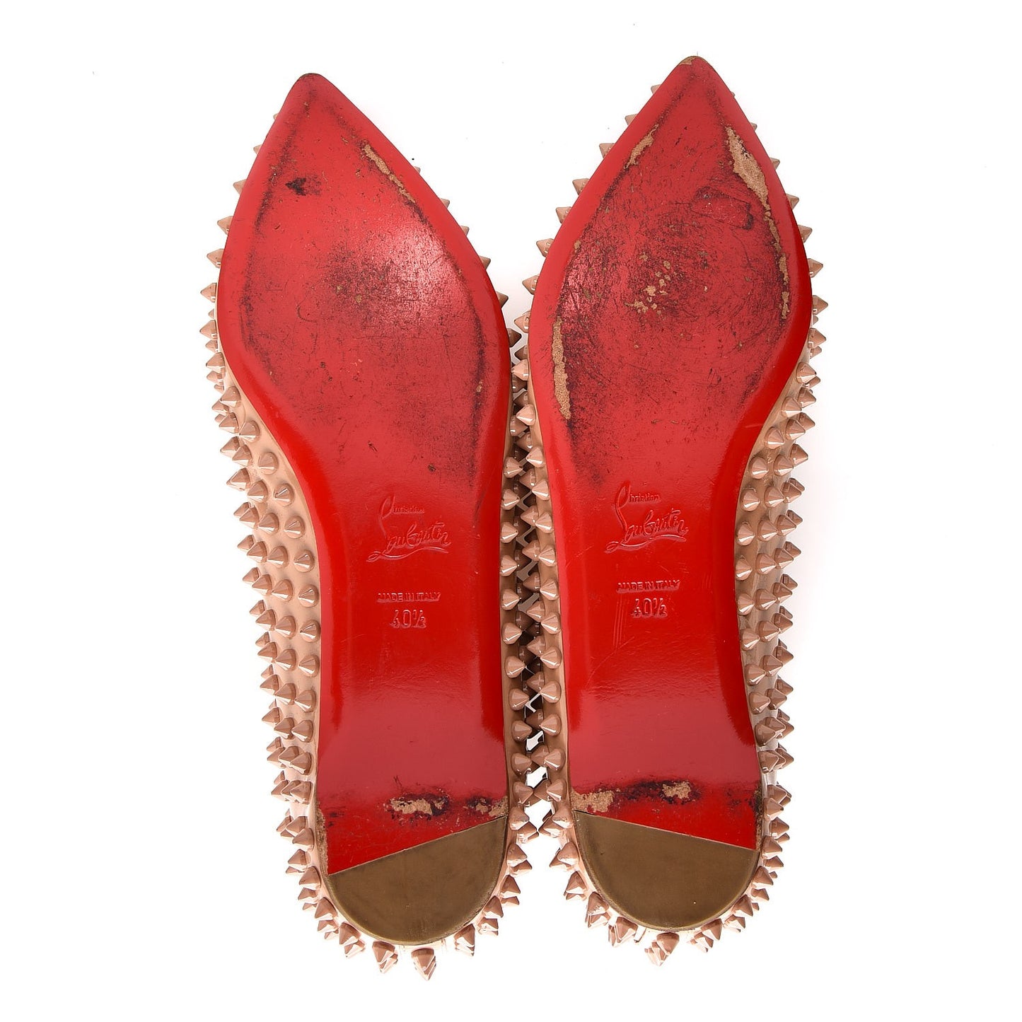 Patent Pigalle Spikes Flats 40.5 Nude