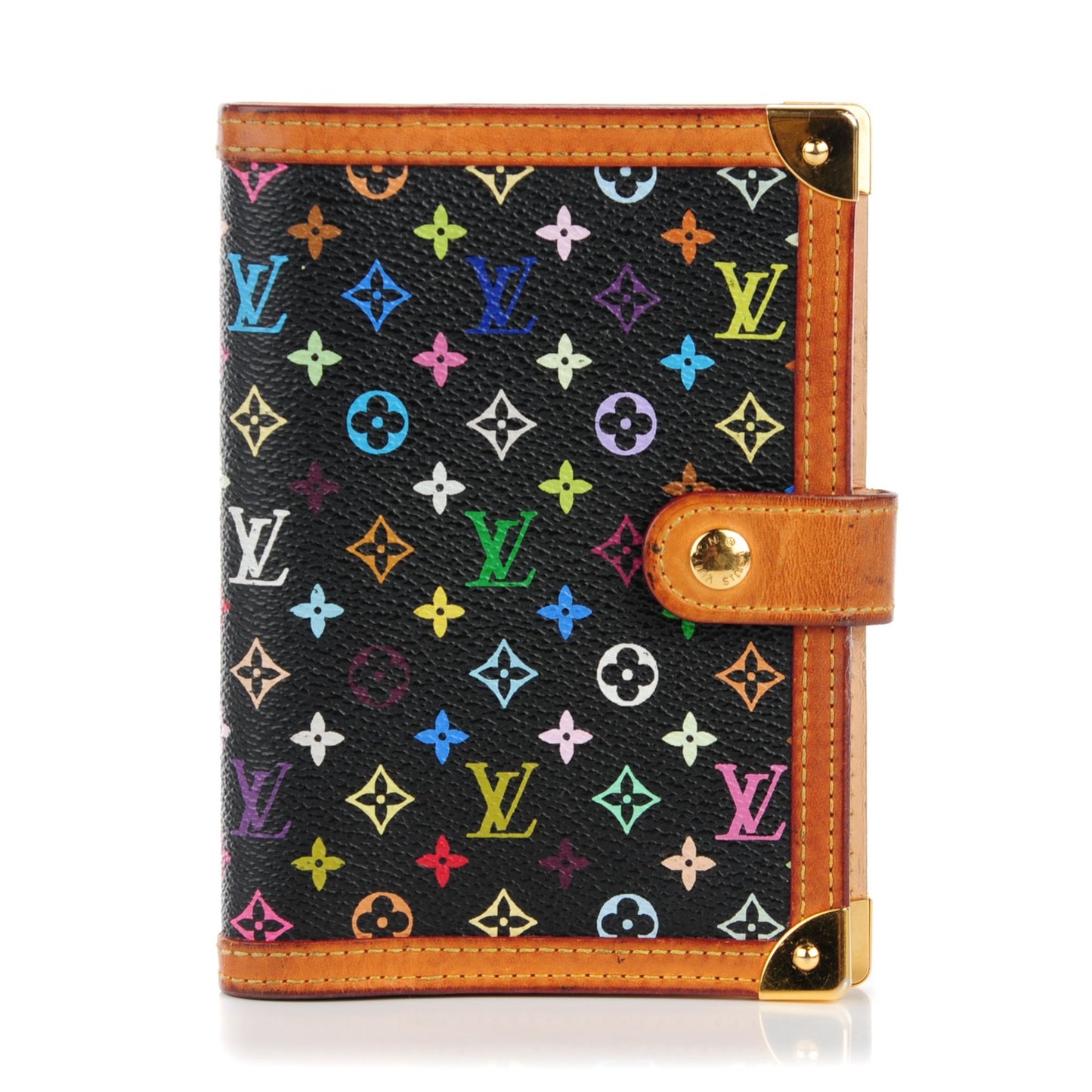Monogram Multicolor Small Ring Agenda Cover Black