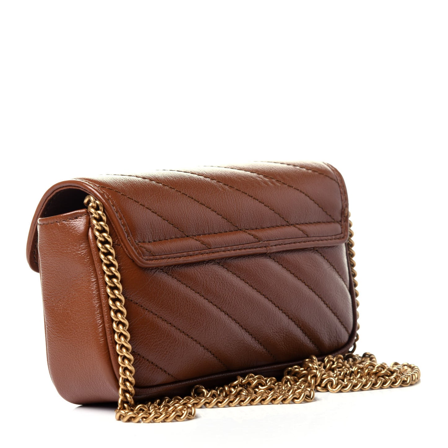 Azalea Calfskin Matelasse Diagonal Super Mini GG Marmont Shoulder Bag Cuir
