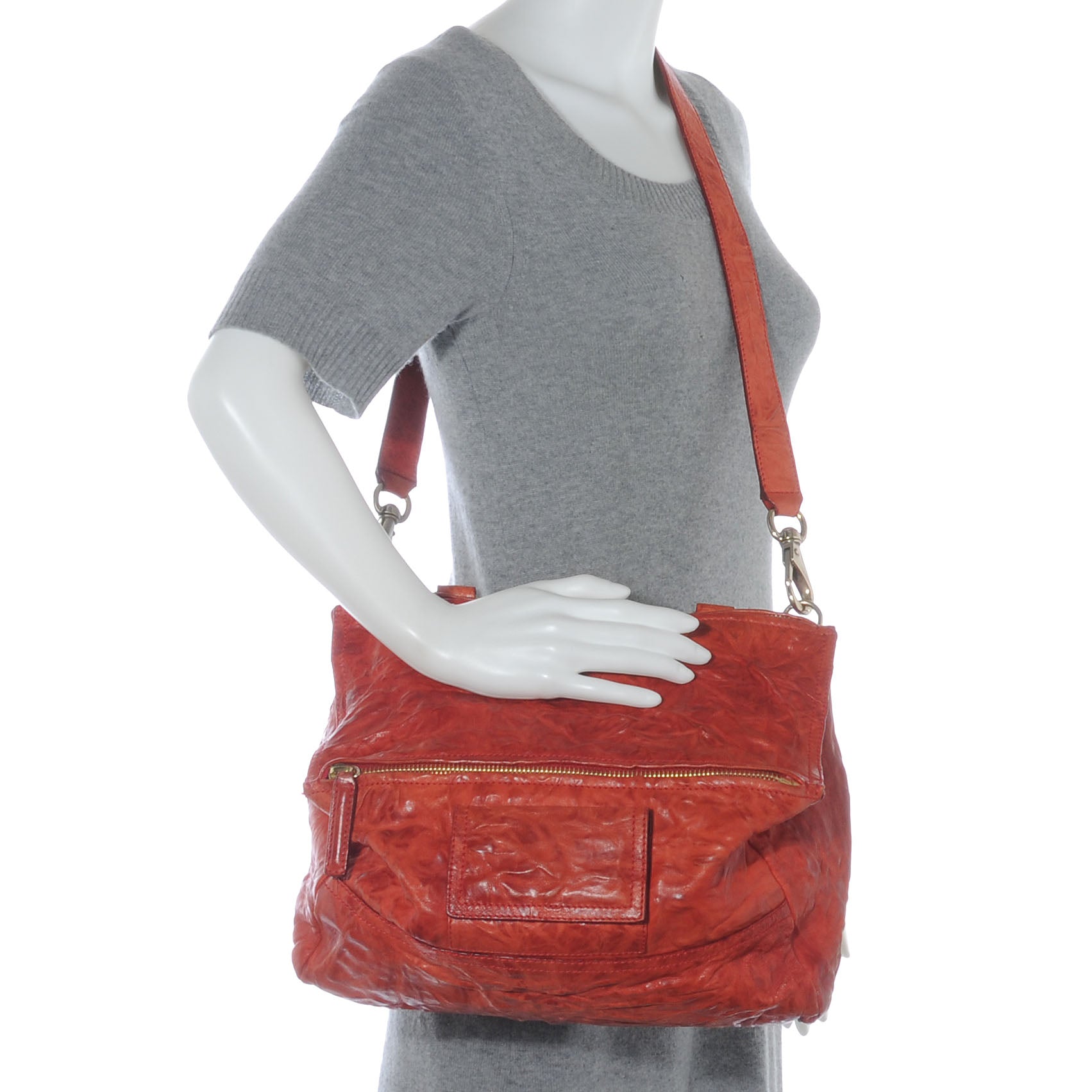 Givenchy Tumbled Sheepskin Medium Pandora Bag Red 2 of 7