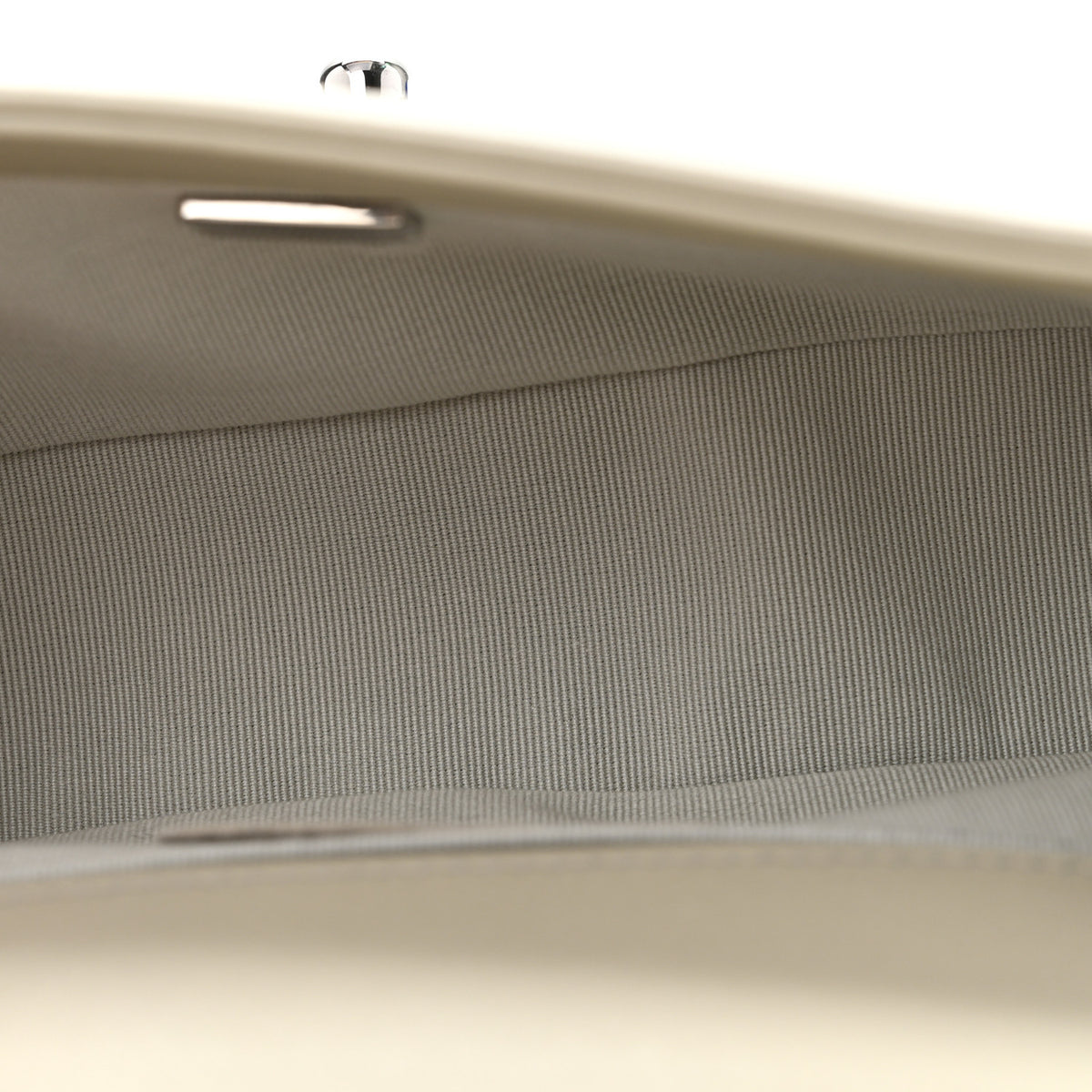 Calfskin Chevron Quilted Small Boy Flap Light Grey