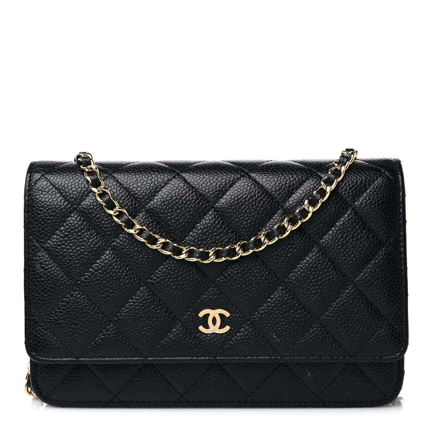 Caviar Quilted Wallet On Chain WOC Black