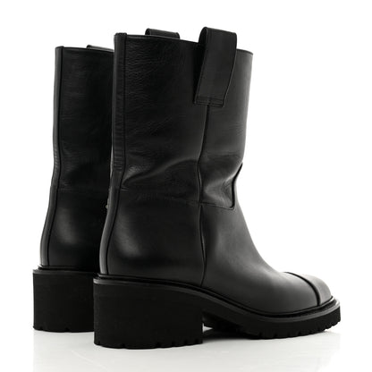 Chanel Calfskin CC Ankle Boots 36 Black 4 of 8