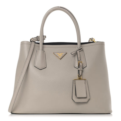 Prada Saffiano Cuir Medium Double Bag Pomice 1 of 13
