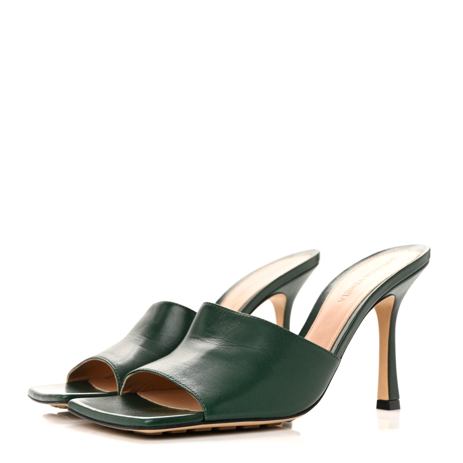 Bottega Veneta Lambskin Stretch Mule Sandals 38 Pine Green 4 of 9