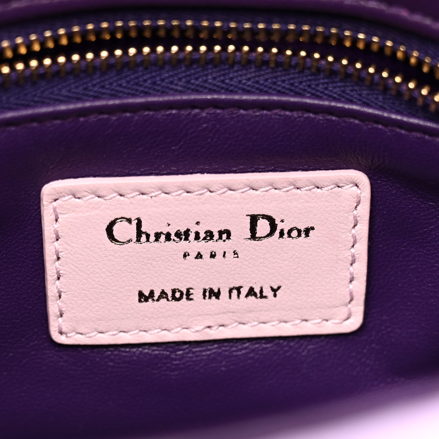 Christian Dior Lambskin Cannage Mini Bi-Color Lady Dior Purple
