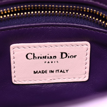 Christian Dior Lambskin Cannage Mini Bi-Color Lady Dior Purple Pink 6 of 15