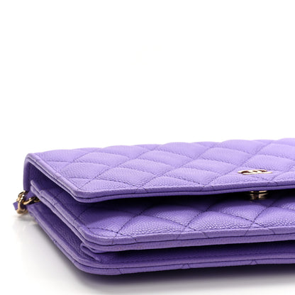 Chanel Caviar Quilted Wallet On Chain WOC Purple 10 of 12