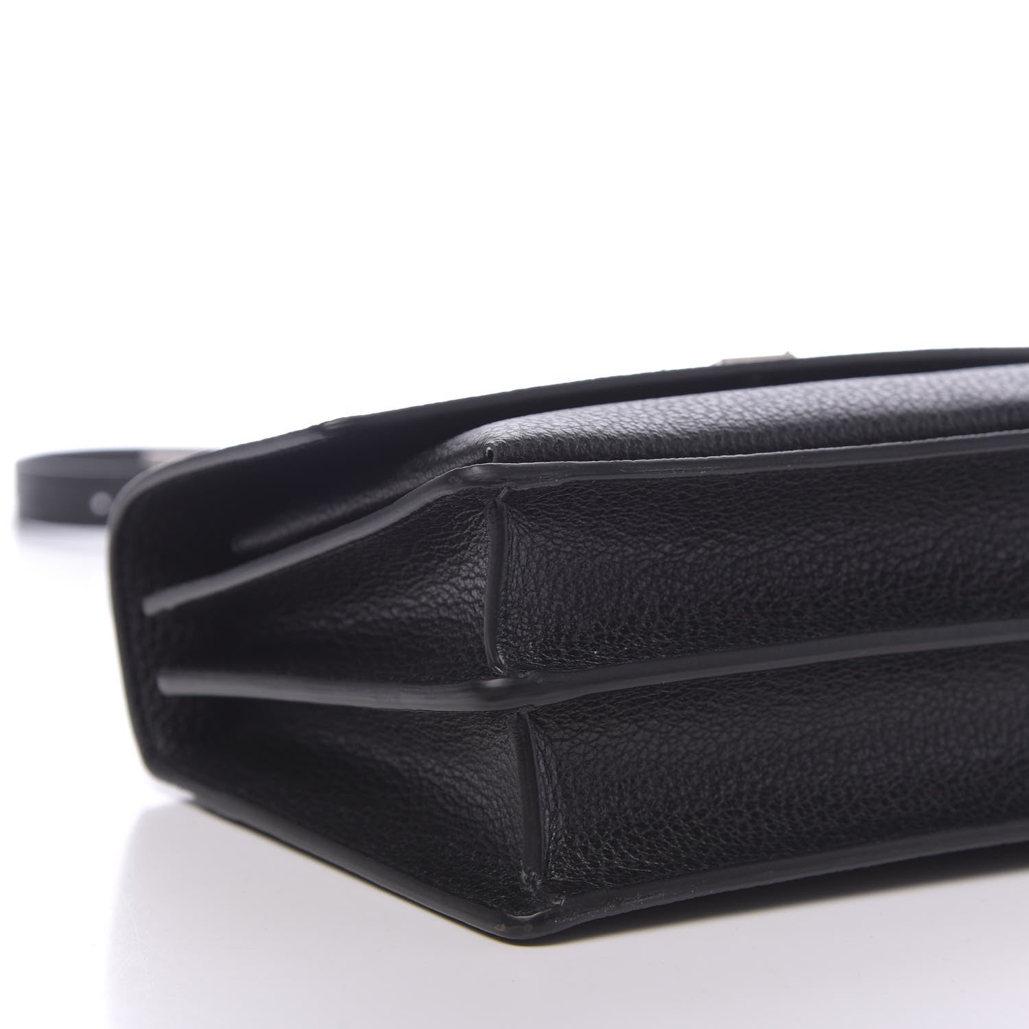 Saint Laurent Grained Calfskin Medium Monogram Sunset Satchel Black 8 of 9