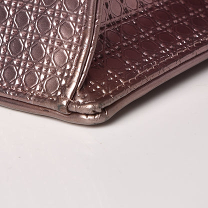 Christian Dior Metallic Patent Micro-Cannage Medium Diorama Flap Bag Pink 18 of 18