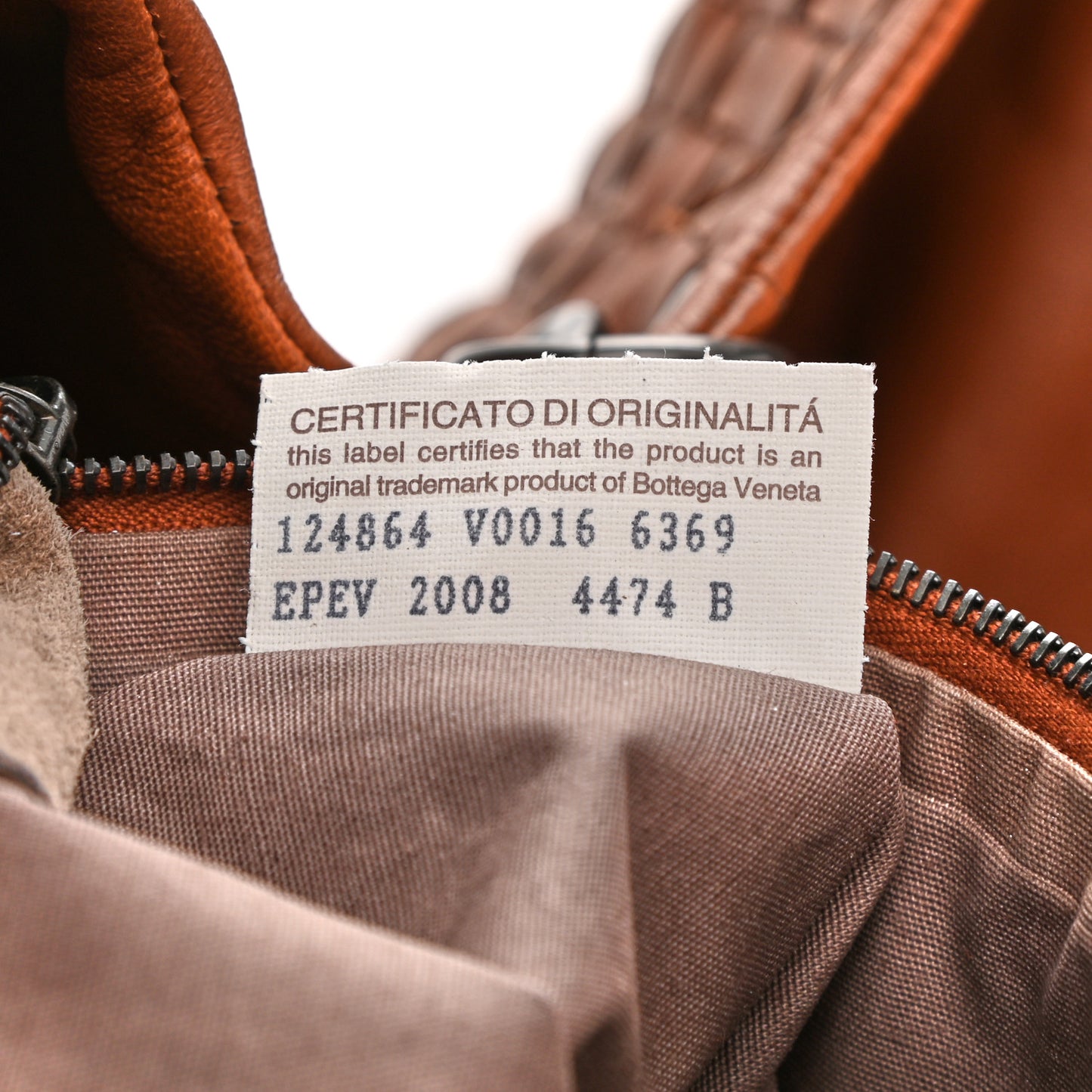 Nappa Intrecciato Large Campana Hobo Rust