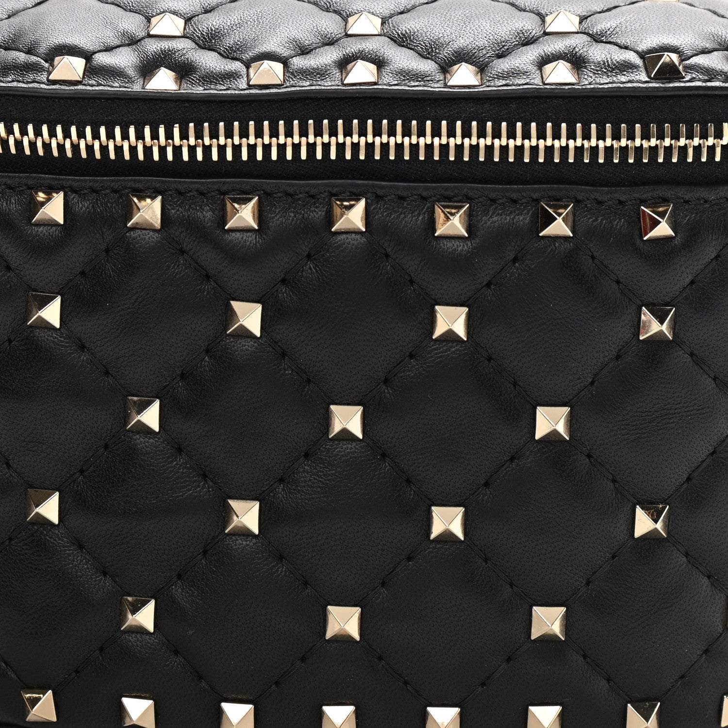 Valentino Garavani Lambskin Rockstud Spike Belt Bag 85 Black 9 of 11