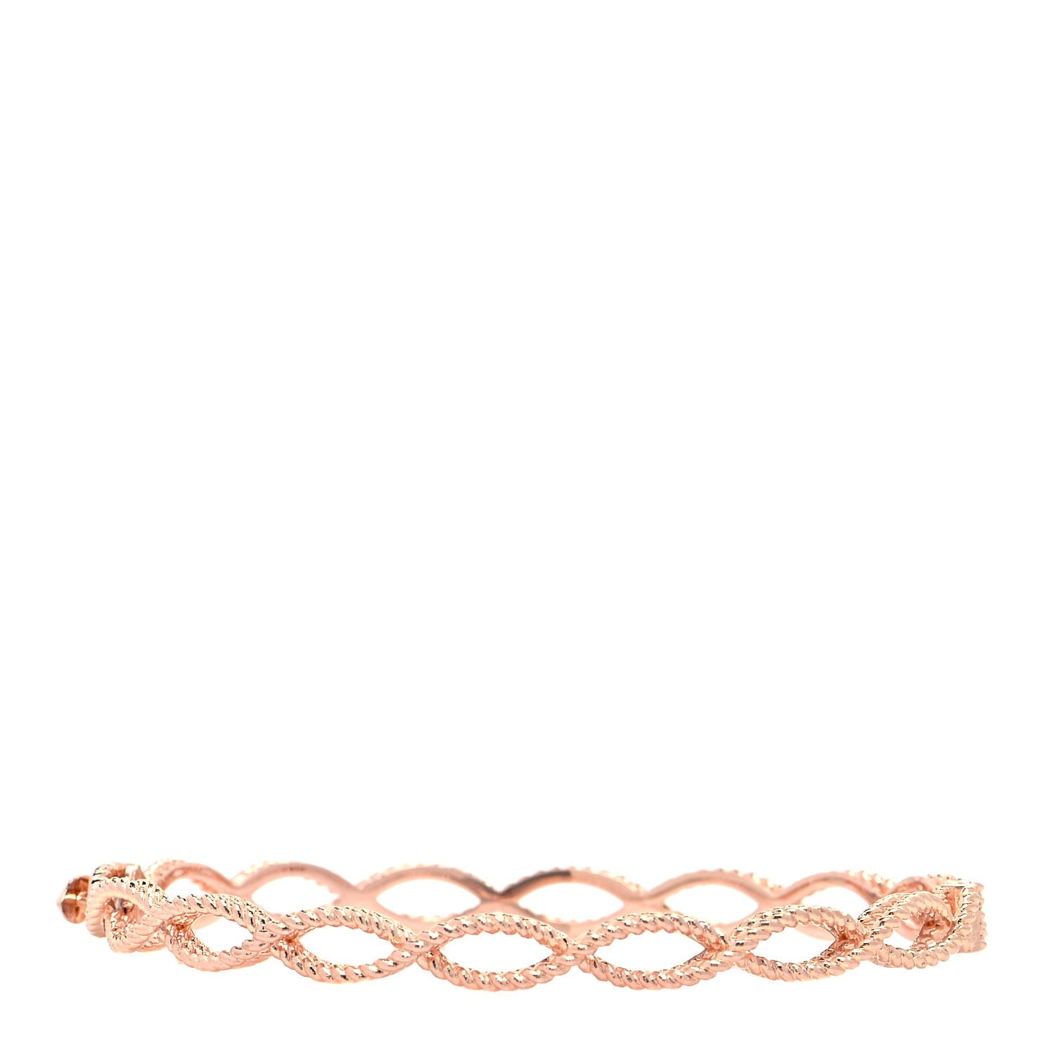 Roberto Coin 18K Rose Gold Barocco Braided Bangle Bracelet 1 of 5