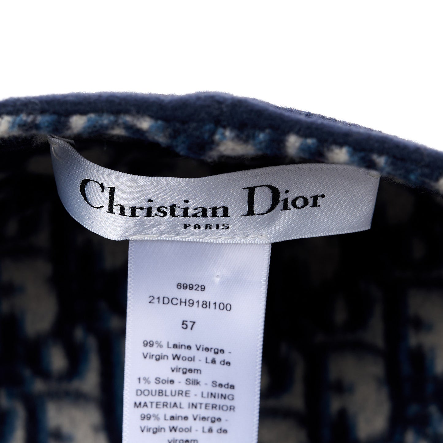 Wool Oblique Reversible Chic Military Cap 57 Blue