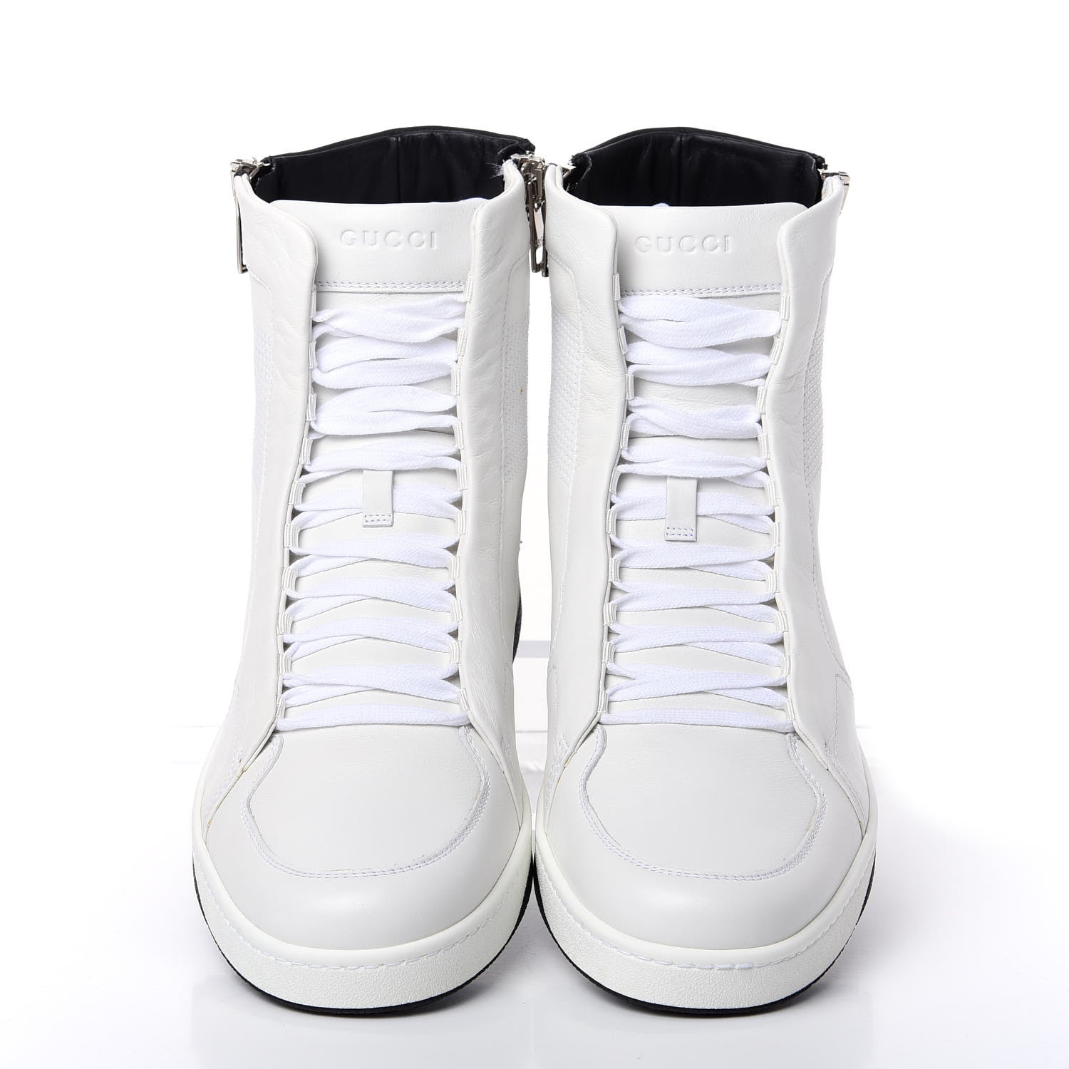 Gucci Calfskin Mens High Top Sneakers 9 White 5 of 11