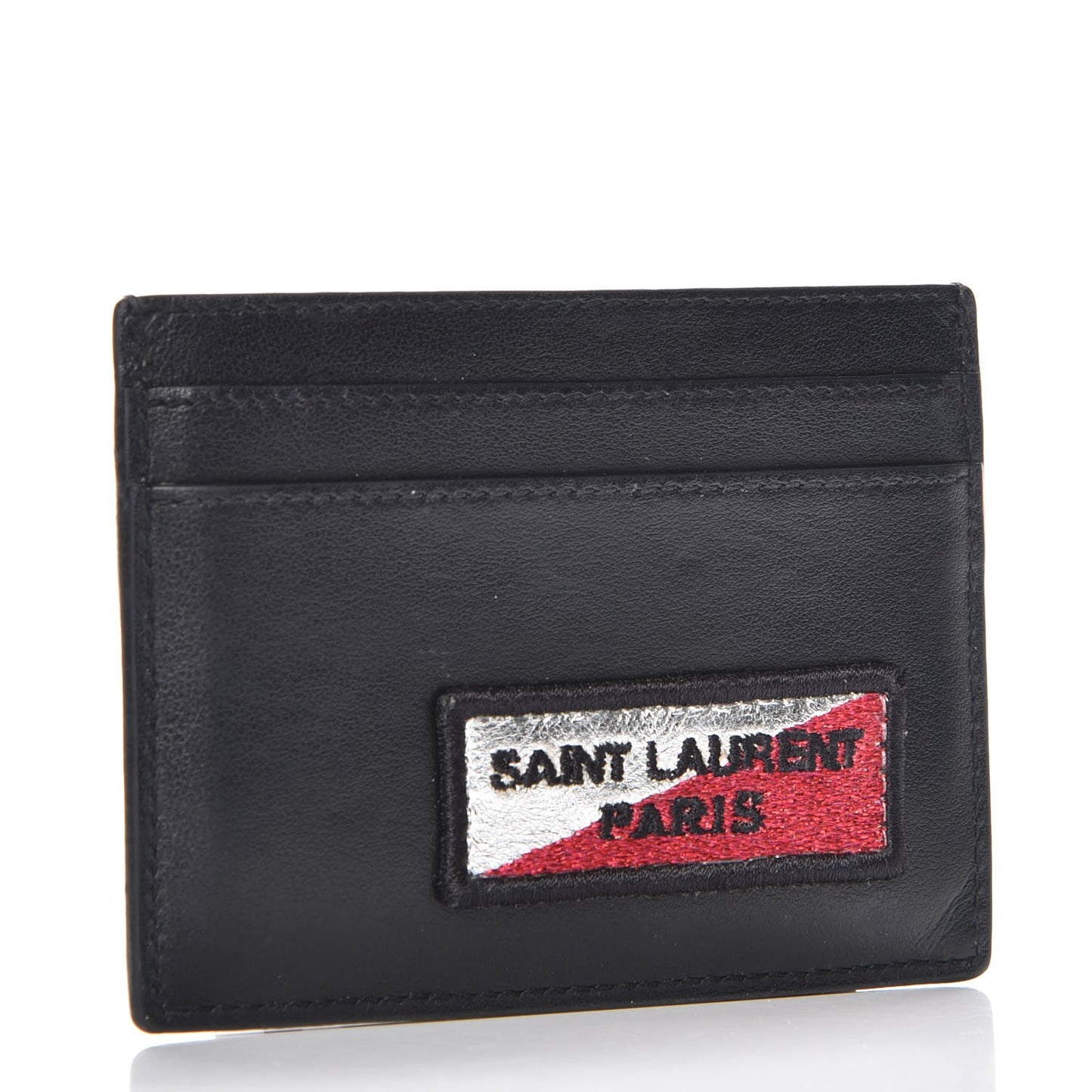 Calfskin Multi Patch Credit Card Case Black