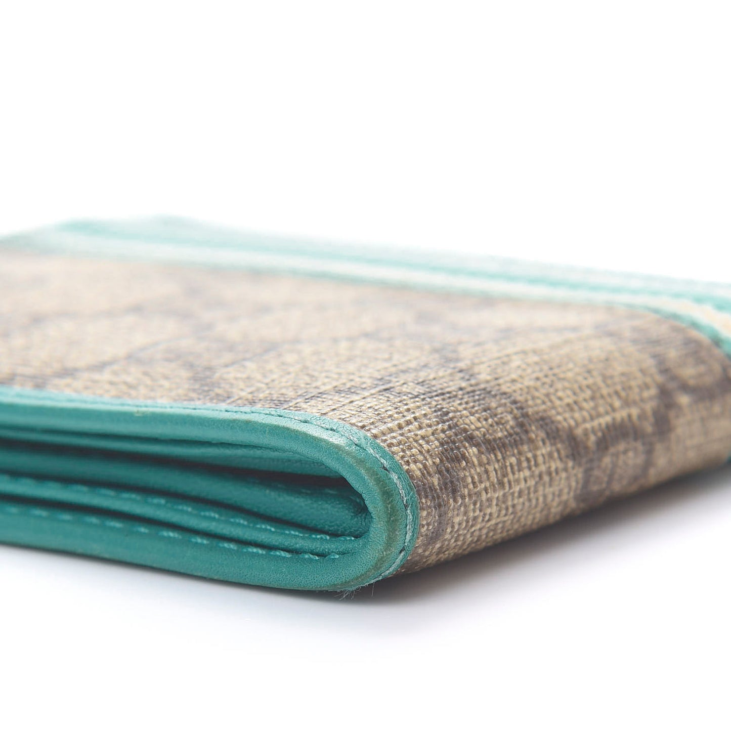 GG Plus Monogram Web Bi-Fold Wallet Blue Beige