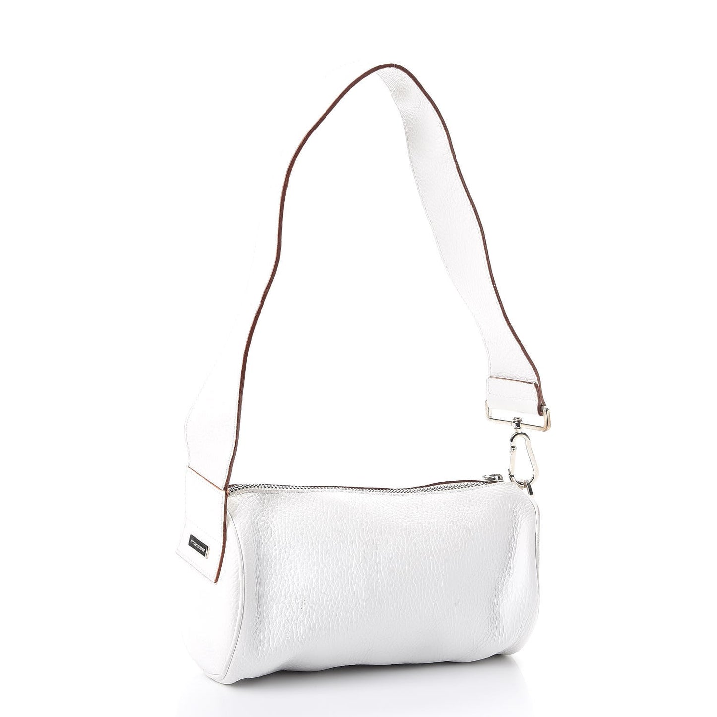 Grainy Calfskin Shoulder Bag White