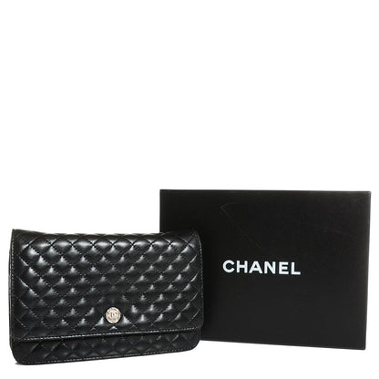 Chanel Lambskin Micro Quilted Wallet on Chain WOC Black 5 of 9