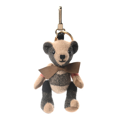 Burberry Cashmere Vintage Check Thomas Bear Bag Charm Camel 1 of 3