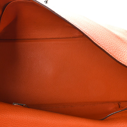 Hermes Taurillon Clemence Shoulder Kelly 40 Orange 5 of 14