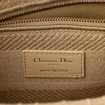 Christian Dior Canvas Embroidered Cannage Medium Lady D-Lite Beige 6 of 9