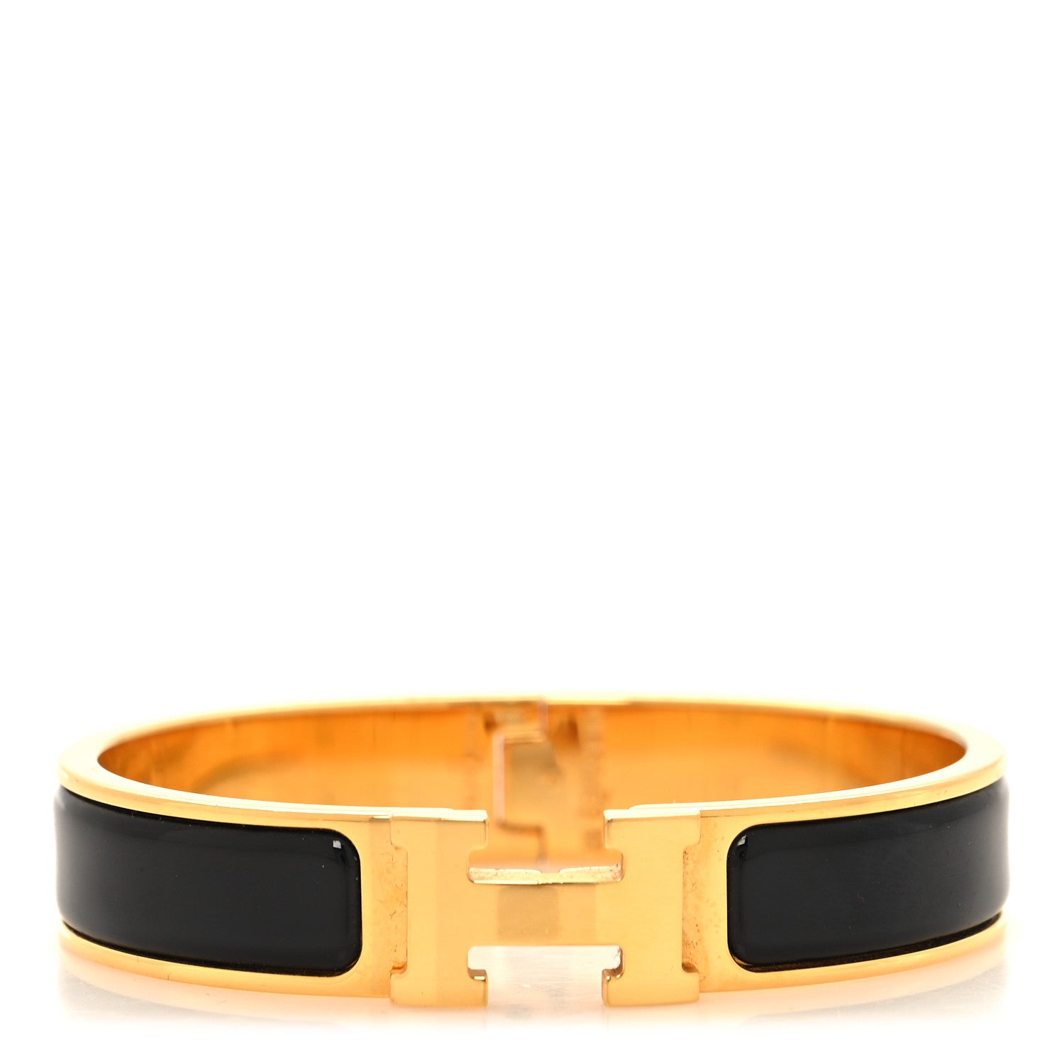 Hermes Enamel Narrow Clic Clac H Bracelet PM Black 1 of 5