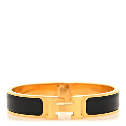 Hermes Enamel Narrow Clic Clac H Bracelet PM Black 1 of 5