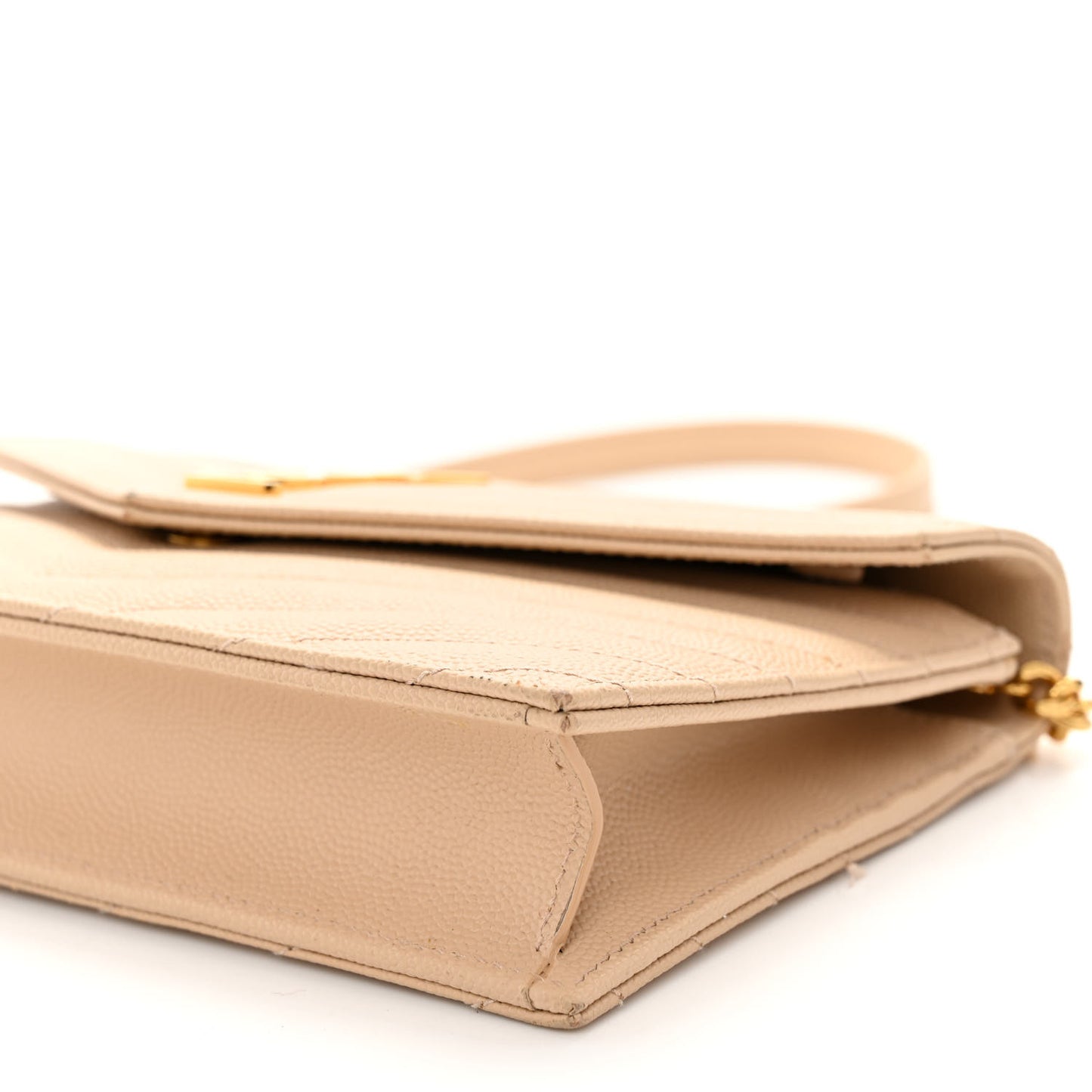 Grain De Poudre Matelasse Chevron Monogram Envelope Chain Wallet Nude Powder