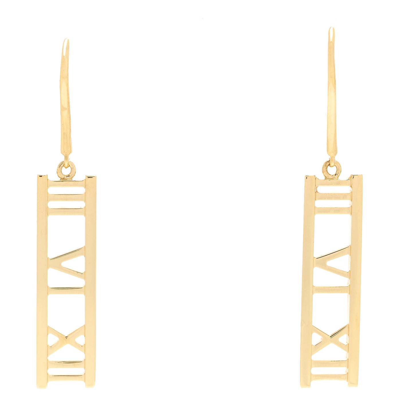 18K Yellow Gold Atlas Bar Drop Earrings