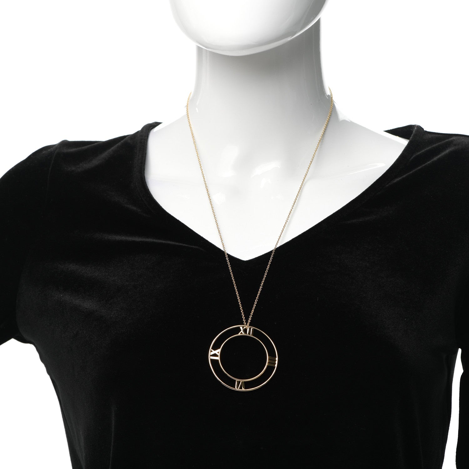 Tiffany 18K Yellow Gold Large Atlas Open Pendant Necklace 2 of 6