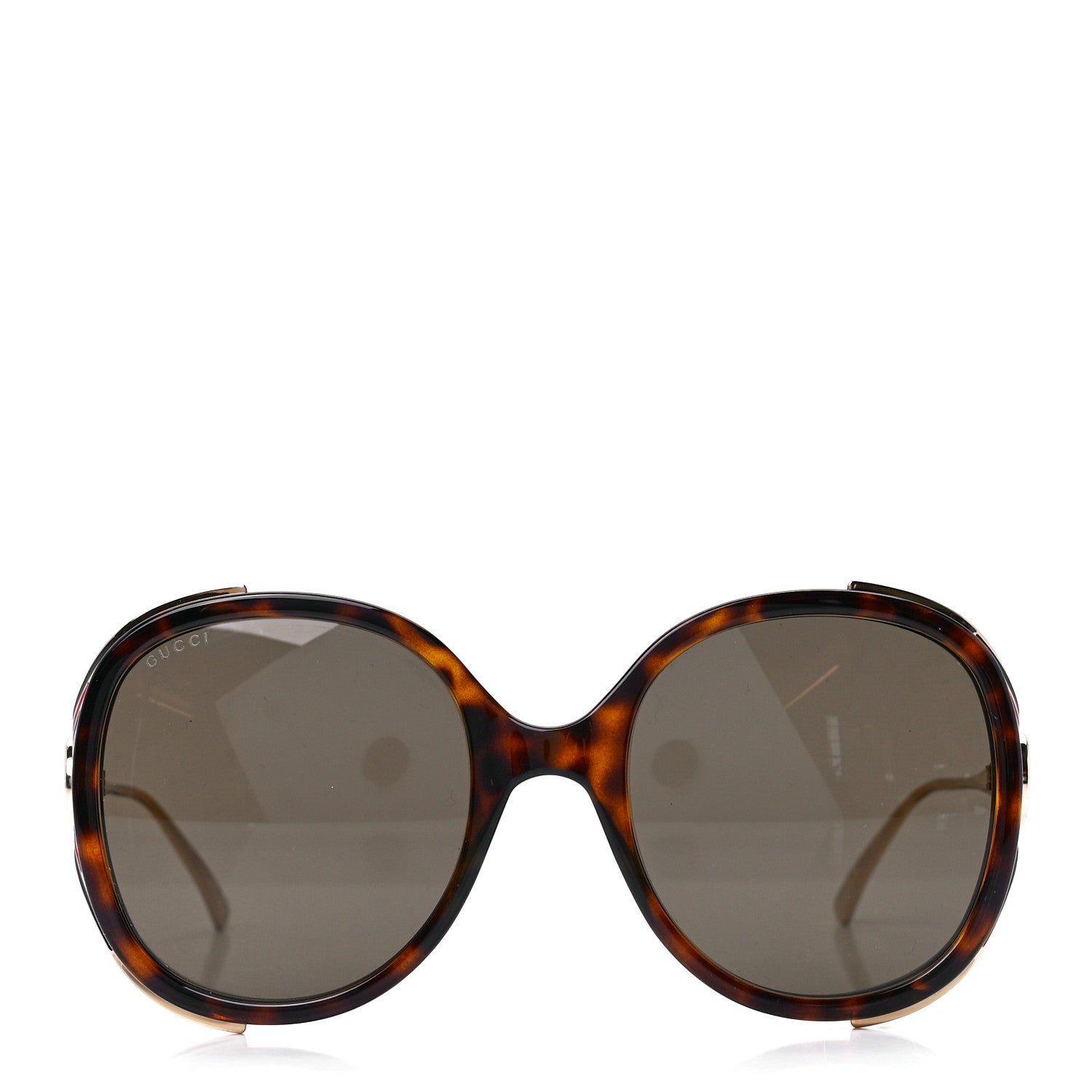 Gucci Acetate Round Frame Injected GG0226SK Sunglasses Tortoise 2 of 8