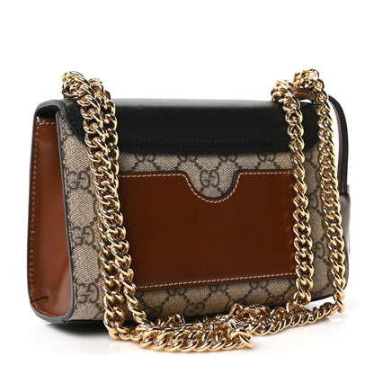 Gucci GG Supreme Monogram Calfskin Small Padlock Shoulder Bag Beige Black Cuir 3 of 10