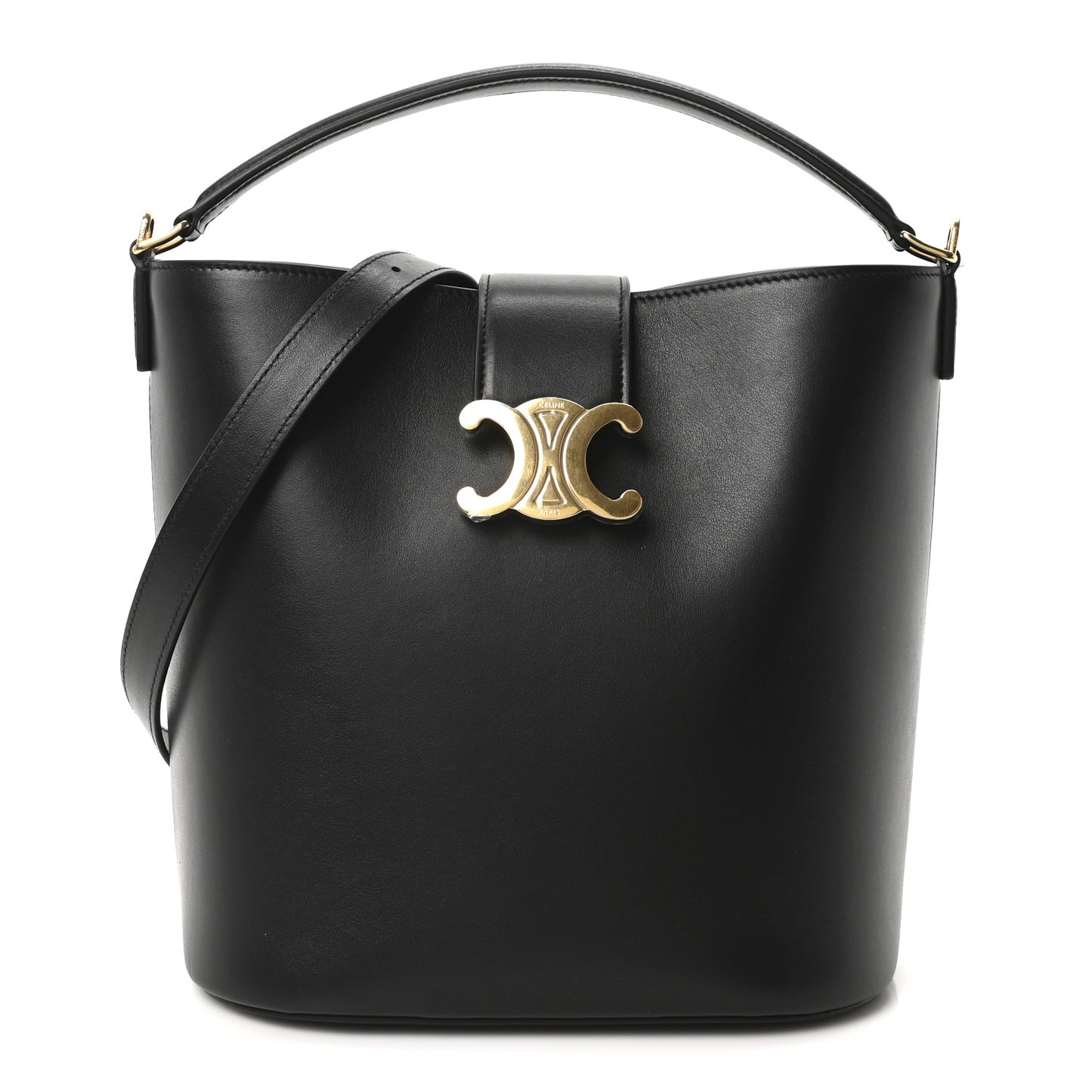 Smooth Calfskin Triomphe Medium Louise Bag Black