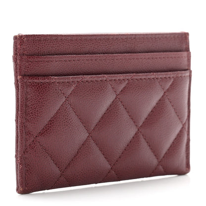 Chanel Caviar Quilted Studded CC Card Holder Burgundy 3 of 8