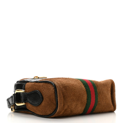 Gucci Suede Patent Web Mini Ophidia Shoulder Bag Nocciola Black 4 of 10
