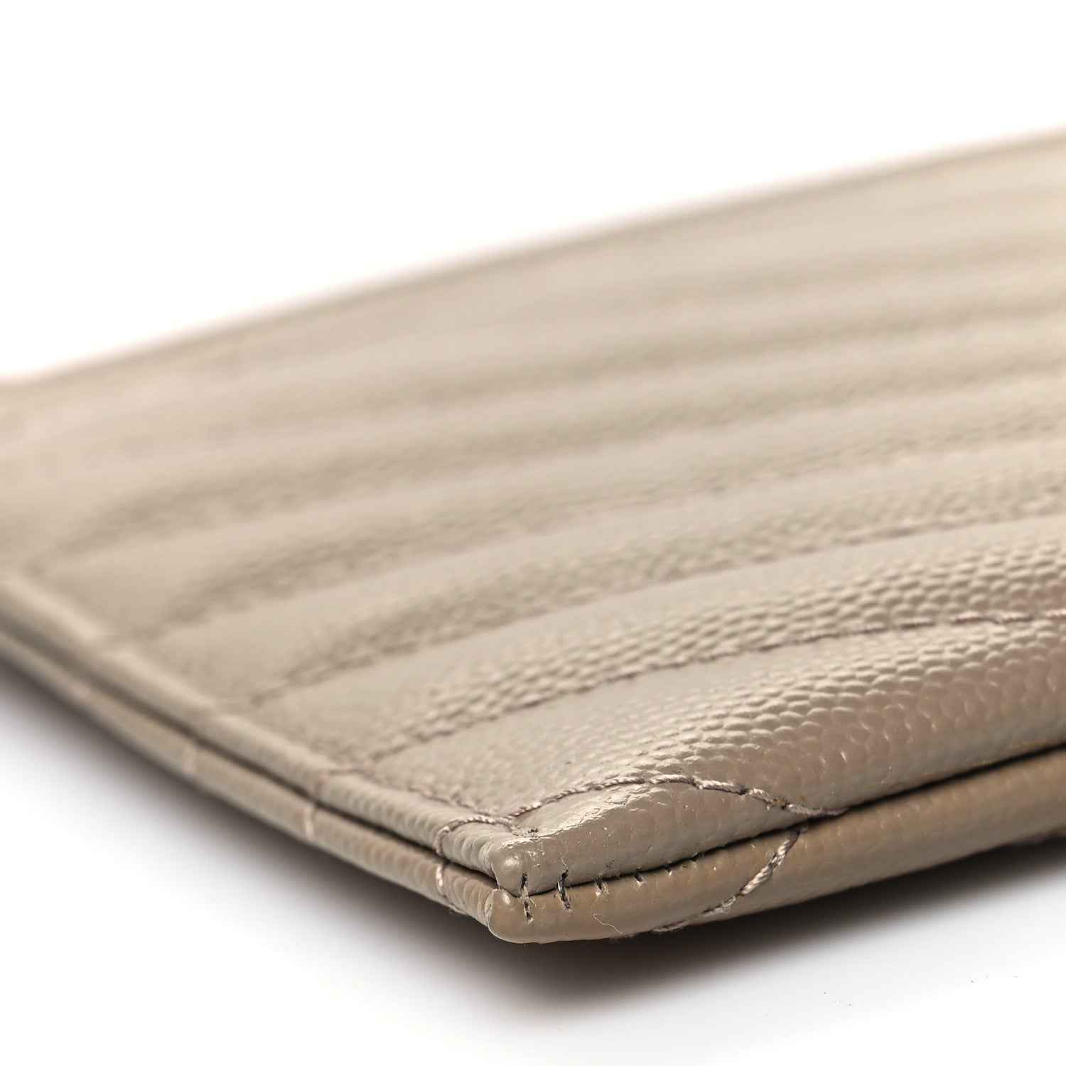 Saint Laurent Grain De Poudre Chevron Monogram Bill Pouch Dusty Grey 9 of 10