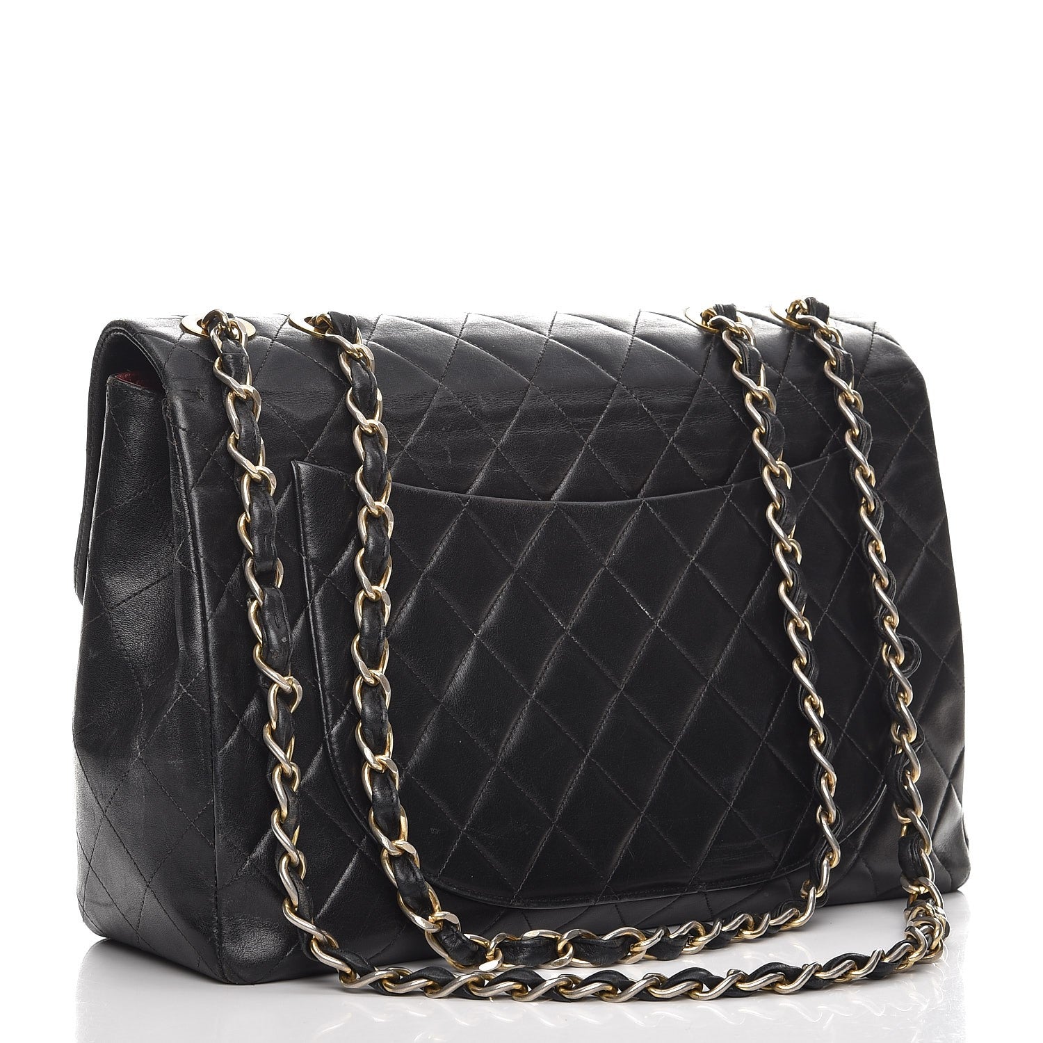 Chanel Lambskin Quilted XL Jumbo Single Flap Black 3 of 16