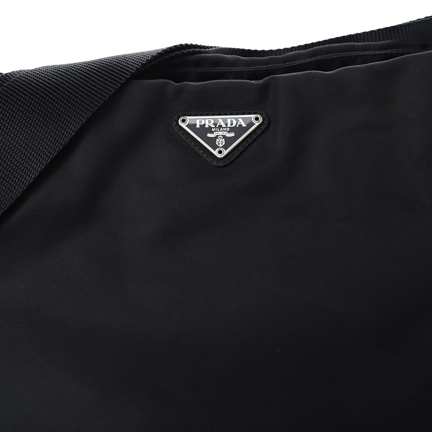Prada Nylon Flat Messenger Bag Black 7 of 10