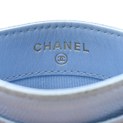 Chanel Caviar Quilted Card Holder Light Blue 6 of 9