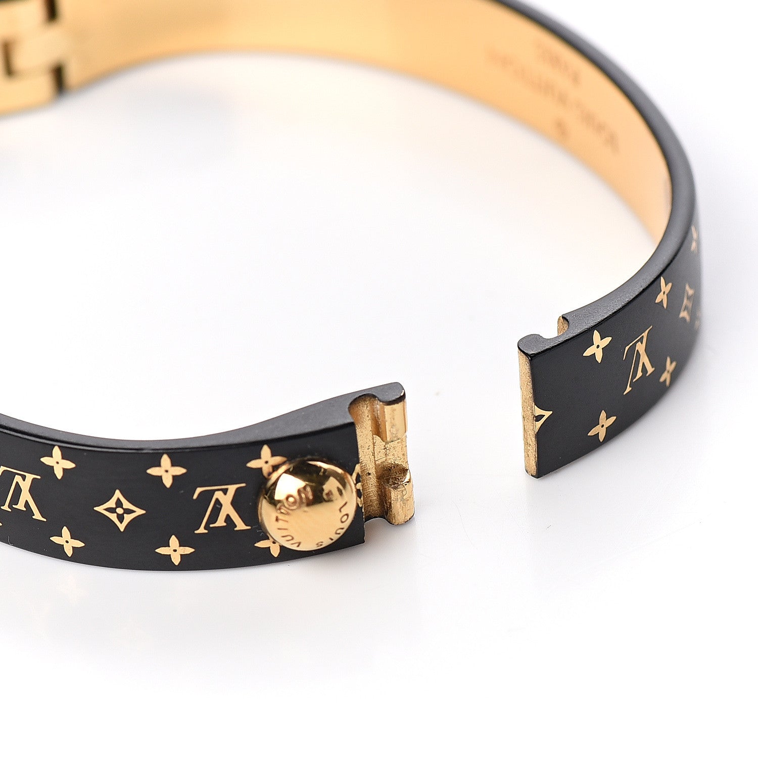 Louis Vuitton Monogram Nanogram Cuff M Black Gold 5 of 5